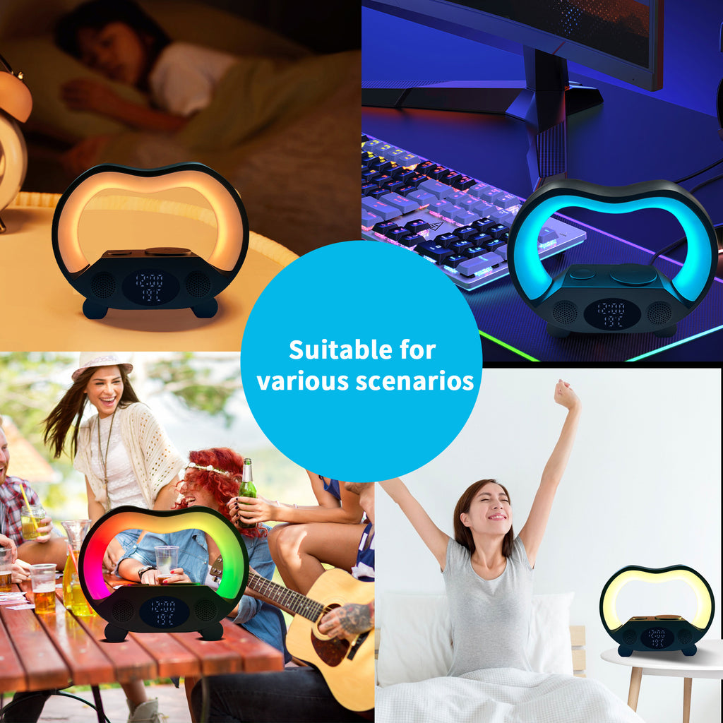 Smart LED Lamp with Wireless Charging & BT Speaker