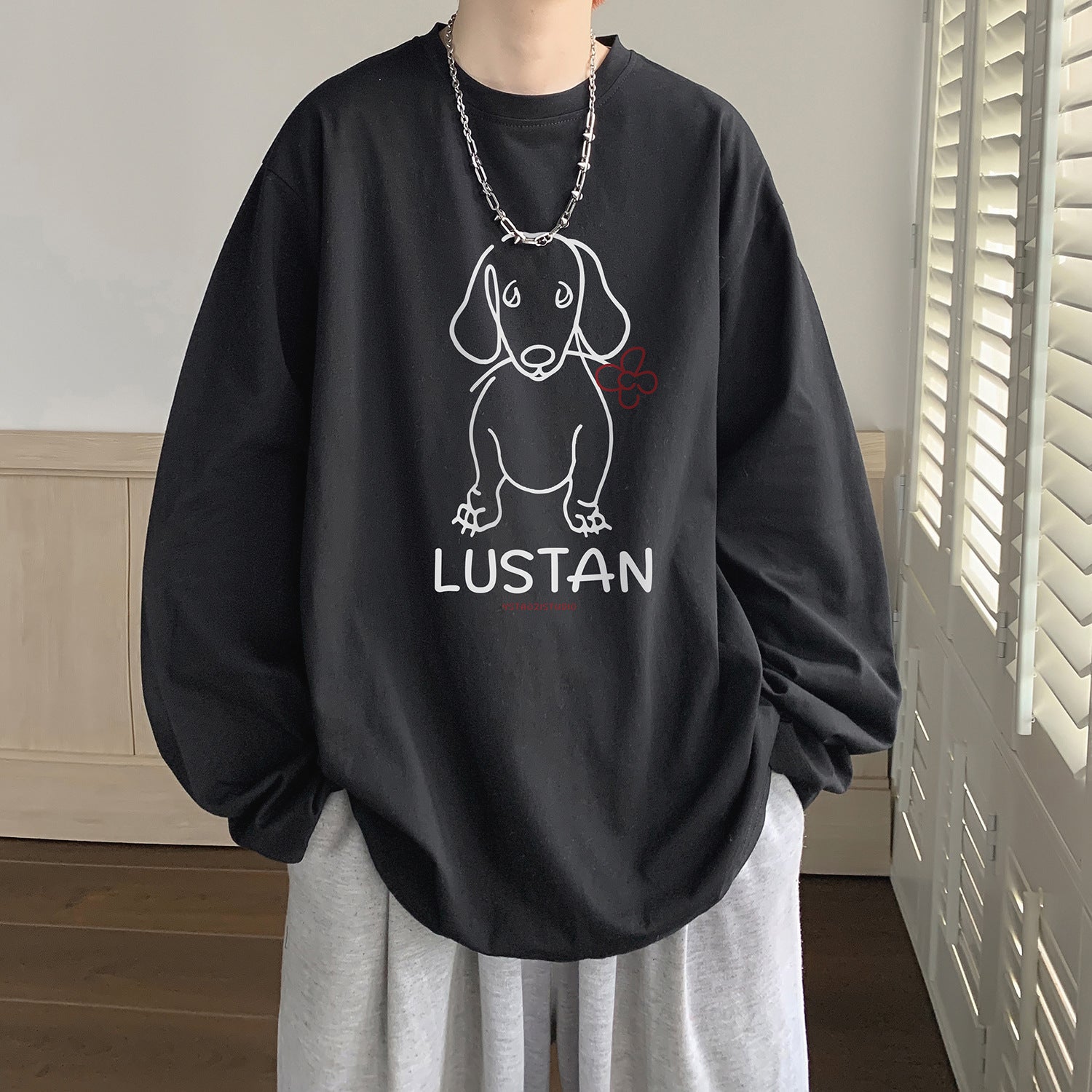 Cartoon Puppy Printed Long Sleeve